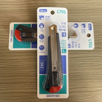 주문 스냅 오프 블레이드 유틸리티 나이프 에르고노믹 디자인 18mm 검은 손잡이와 붉은 꼬리 온라인 제조