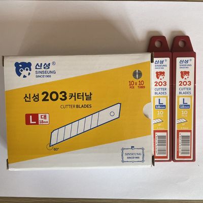 주문 18mm 스냅 오프 블레이드 칼 Sinseung L203 0.5mm 60도 각도 온라인 제조