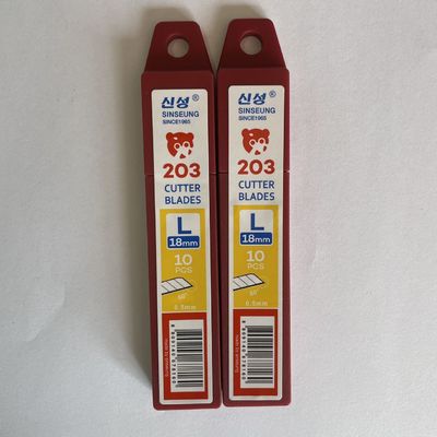 중량 18mm 스냅 커터 블레이드 60도 각 0.5mm 두께 Sinseung L203